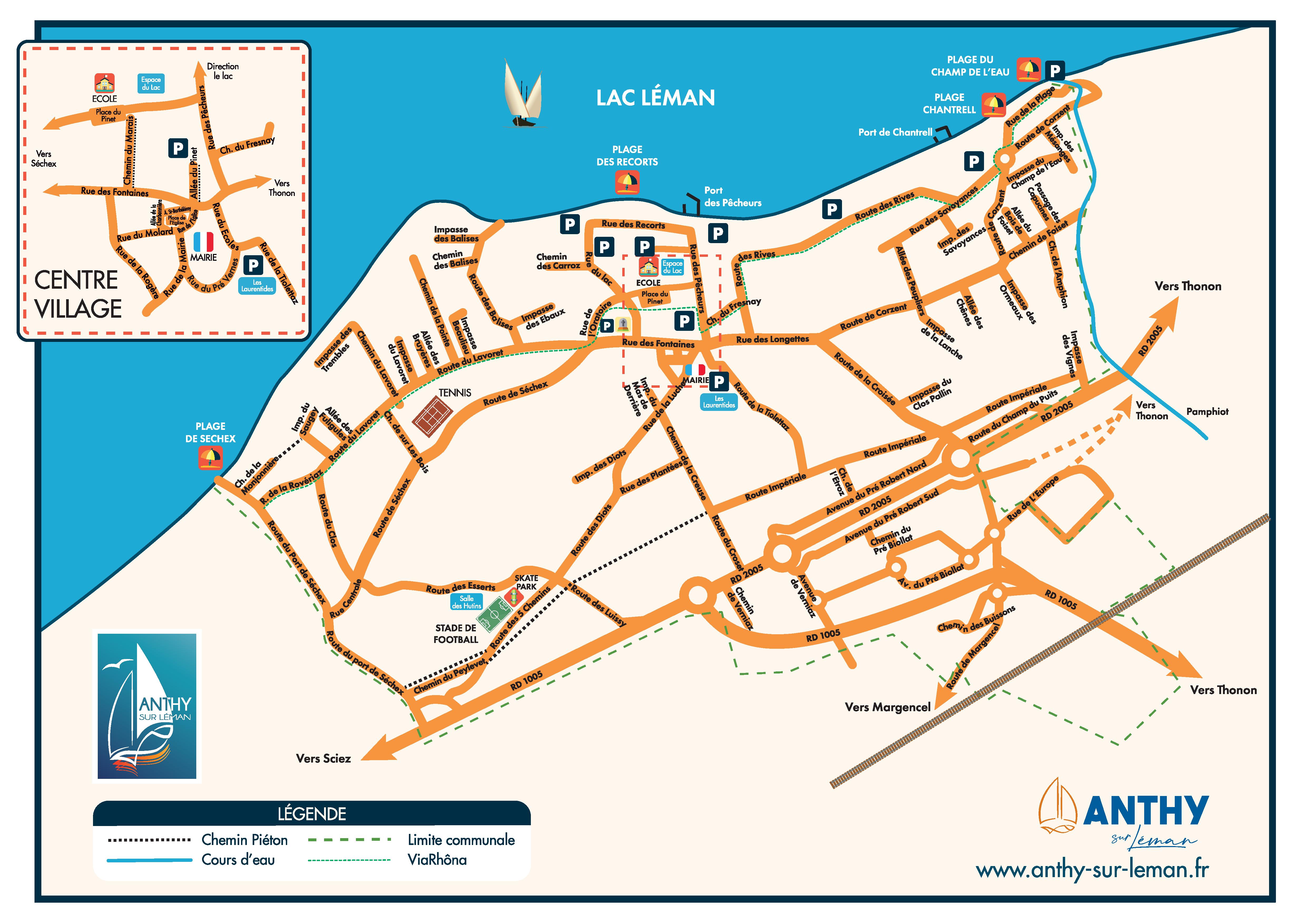 carte des plages anthy